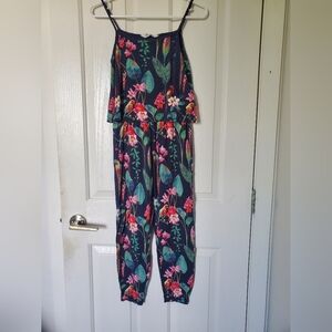 H&M Navy Floral Jumpsuit